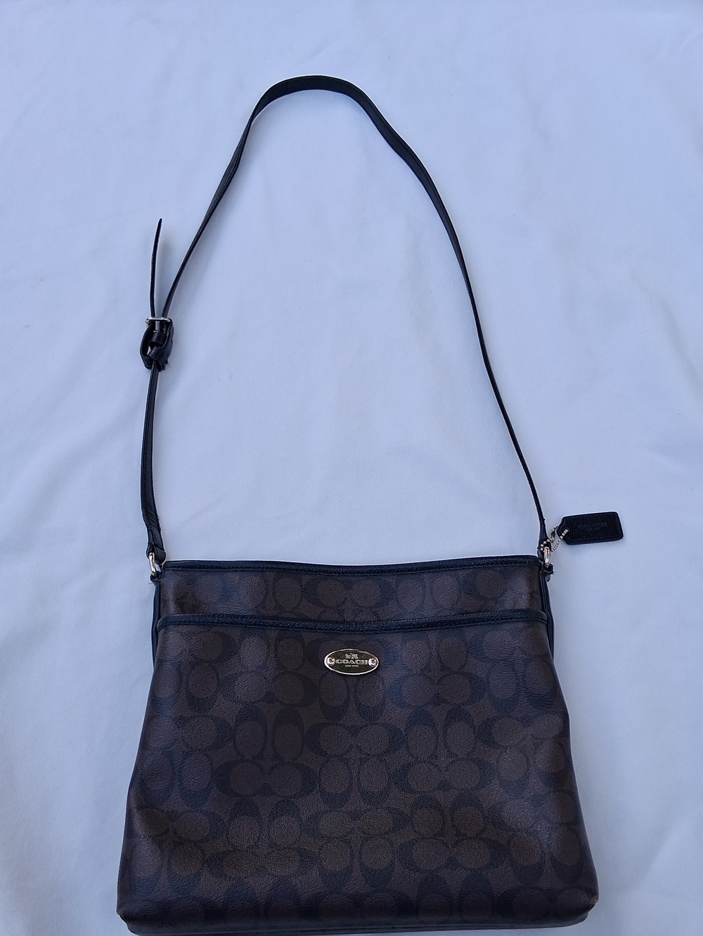 Coach Brown Signature Monogram Crossbody Bag